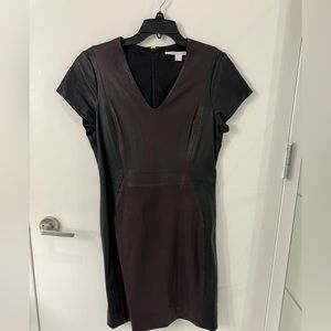 Diane Von Furstenberg Leather Dress - Black/Purple - size 12